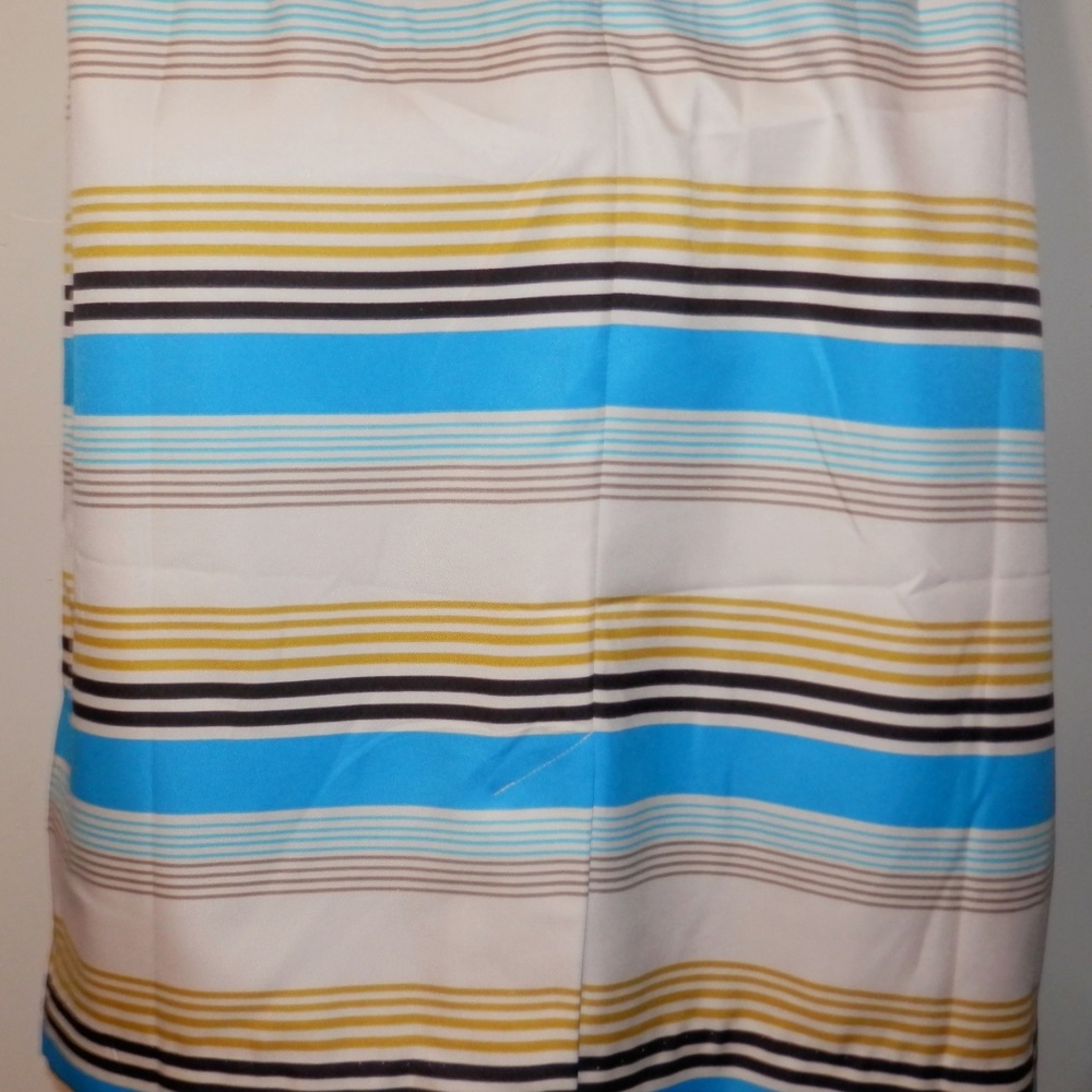 Banana Republic Dress 14 Blue Ivory Tailored E394 - Picture 6 of 7